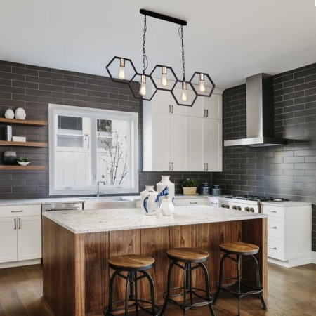 ARNIA chandelier, 5x60W E27, black color, gold-1