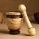 Set: a mortar with a pestle, ash, 13 cm, mix
