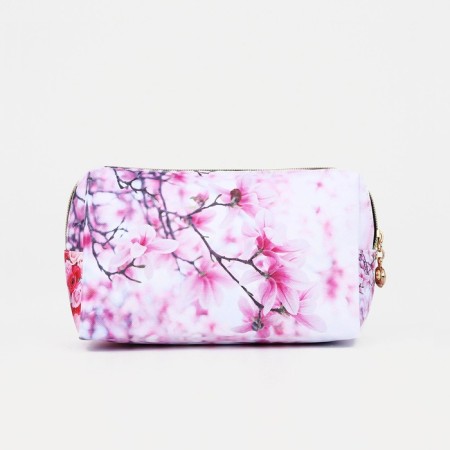 Cosmetic bag with lightning, white/pink color-1