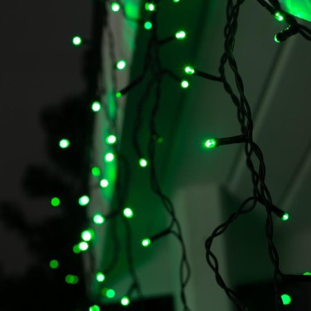 Garland "fringe" 3 × 0.6 m, IP44, UMS, dark thread, 160 LED, green glow, 220 V-2