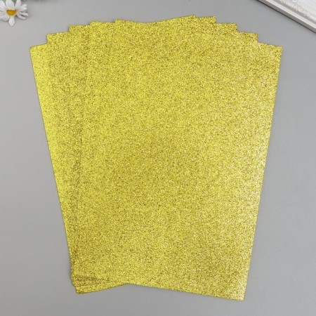 Foamiran glitter Magic 4 Hobby 2 mm cent. light gold, 20x30 cm-3