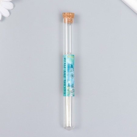 Needles metal for beads in a glass flask thin set 30 pcs Ø 0.45x100 mm 1.5x1.5x14 cm