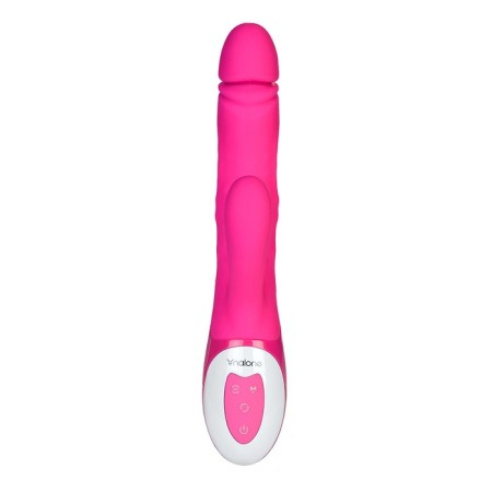Vibrator with a nalone wave clitoris stimulant, pink color, 26 cm-1