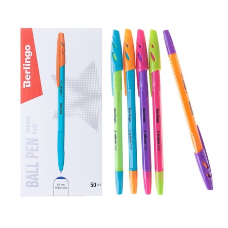 Ballpoint handle Berlingo Tribase Fuze, node 0.7 mm, blue ink, mix