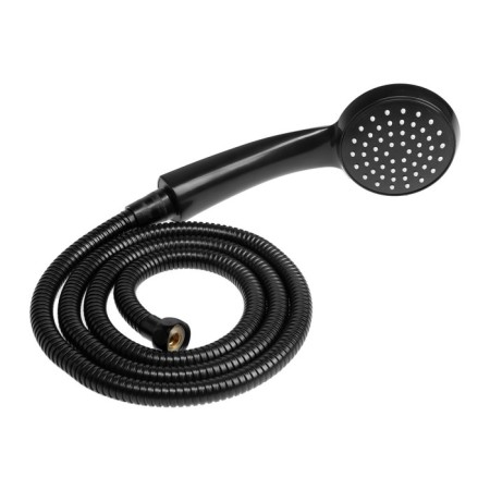 Shower Set Zein Z2707, hose 150 cm, metal nuts, braid sleeve, watering can 1 mode, black 941765