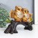 Polystone souvenir "Two gold owls on a snag" on the chest sun 8x22x17.5 cm