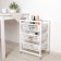 The floor is 3-sectional with sliding trays, the color is white