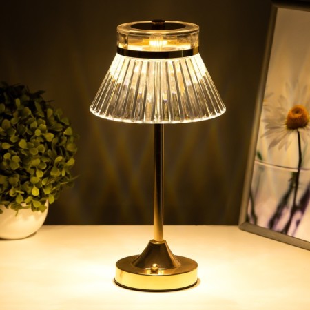 Table lamp sensory "Bianka" LED 10W AKB gold 15x15x33 cm-4