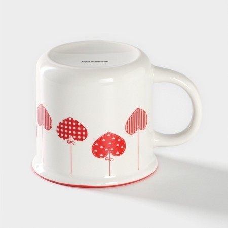 Mug Porcelain Dolyana "February 14. Hearts ", 370 ml, white color-2