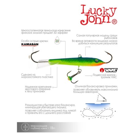 Balancir Lucky John Classic 9 + tee, 9 cm, color 29 blister-7