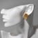 Earrings "Wings" angel, white color in black gold