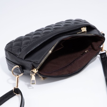 Bag Cross-Bodi with a zipper, black color-6