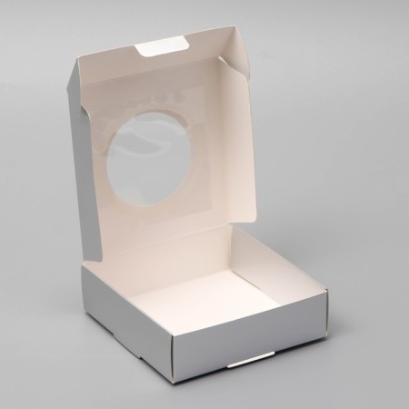 Self -charged box, with a window, silver, 10 x 10 x 3 cm-3