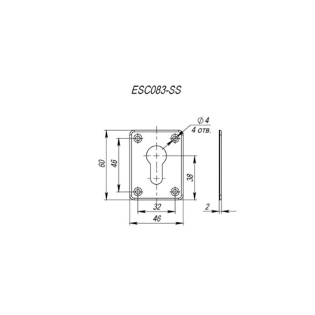 Decorative lining Punto ESC083-SS, on a cylinder, 2 pcs.-1
