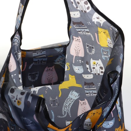 Household bag without fastening, folding, black color-2