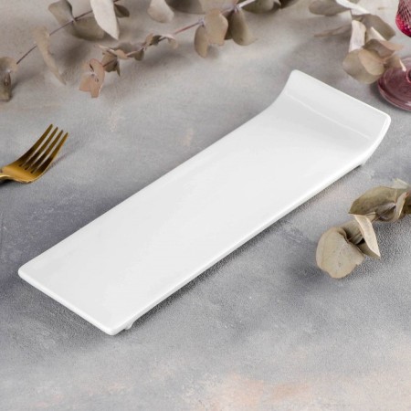 Porcelain dish, 30.5 × 9.5 cm, white color-1