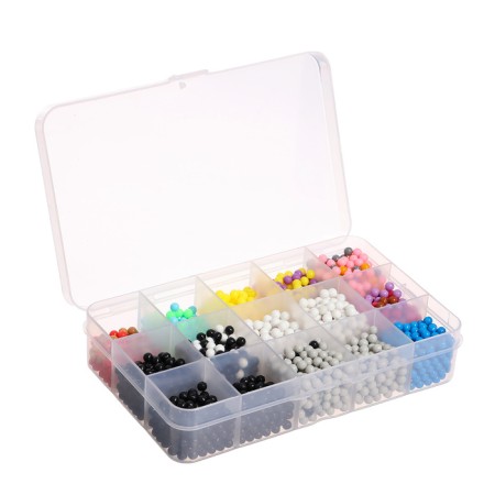 Aquamosaic in a container, 2500 balls, 10 stencils, 2 basics-15