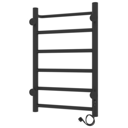 Two electric heated towel rail Laris Prime Chekch, 400x600 mm, 6 crossbars, left, black-15