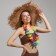 Hawaiian necklace "Pushistik", multicolor