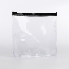 Cosmetic bag with zip-gl, transparent/black color