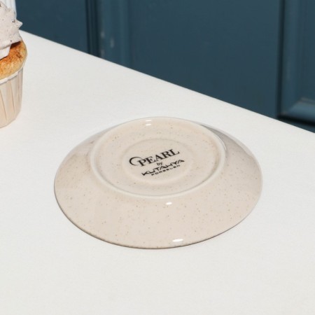 Six "Pearl", D = 12 cm, beige, porcelain-2