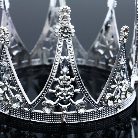 Decoration for the cake "Crown with stones", the color of silver-1