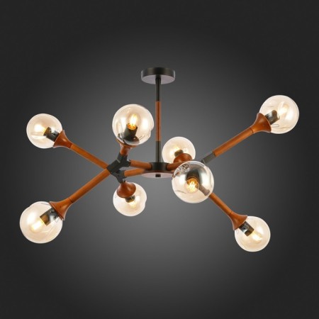 Ceiling EVOLUCE lamp. Sle109402-08. Raquel. 8x60 watts, E27, 102x102x48 cm, black color, dark tree-1