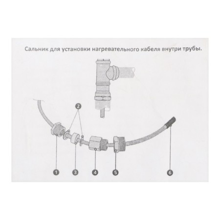 Assault seal to enter the heating cable into the pipe, 1/2 "-5