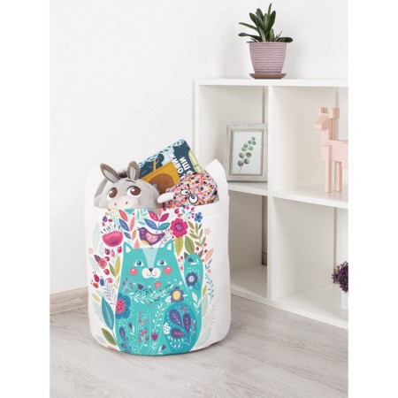 Basket for toys "Happy cat, size 35x35 cm