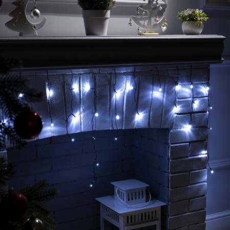 Garland "fringe" 3 × 0.5 m, IP20, dark thread, 80 LED, white glow, 8 modes, 220 V-2