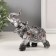 Polystone souvenir "Silver Elephant in Popone with Rubins" 13x7.5x15.5 cm