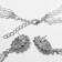 Set 2 objects: earrings, Antoinette necklace, white color in silver, 40 cm
