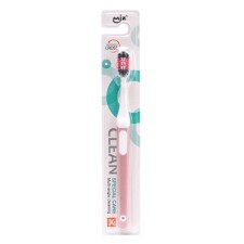 Toothbrush with dense bristles, medium rigidity