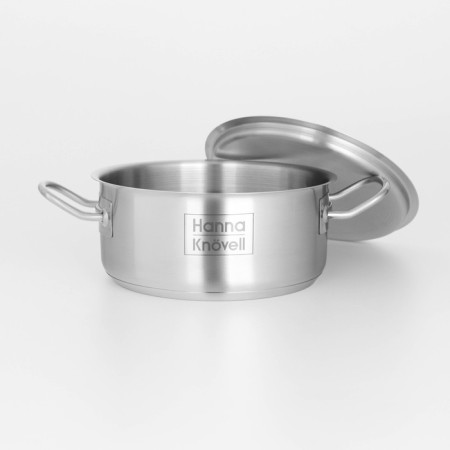 Hanna Knövell stainless steel pan with a lid, 2 l, d = 18 cm, h = 8 cm, wall thickness 0.6 mm, induction-7