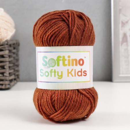 Yarn 100% acrylic "Softy Kids" 90m ± 5m 50 g Color 57 coffee