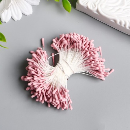 Stamens for flowers "droplets matte dusty rose" d = 1.5 mm set 400 pcs length 6 cm-1