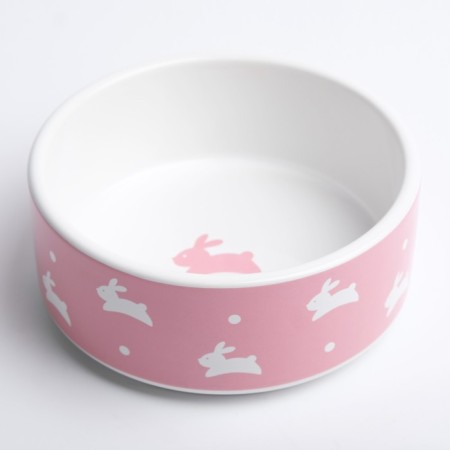 Ceramic “Bunniki” ceramic bowl, 300 ml, 13 x 13 x 5 cm, pink-2