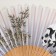 Fan wood, textile h = 21 cm "Bamboo and Panda" White, with a brush