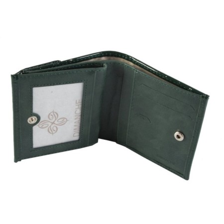 Nice wallet, glossy skin, color green crocodile-1