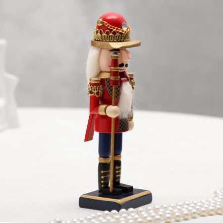 Nutcracker with a staff, red, 20 cm, wood-2