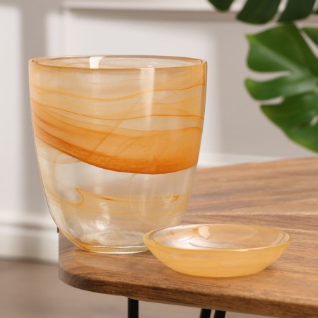 Flower pot with the pallet "Harmony", beige 1 liter-1