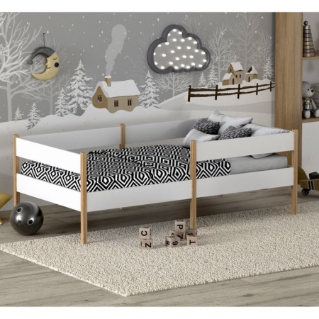 Bed "Baby", 800 x 1600 cm, chipboard + array, white