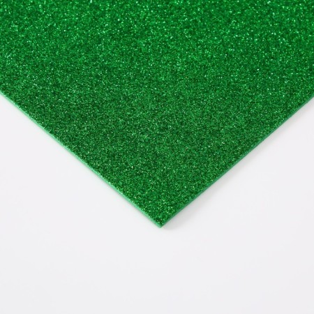 Foamiran glitter 2 mm, 50x50 cm, green-1