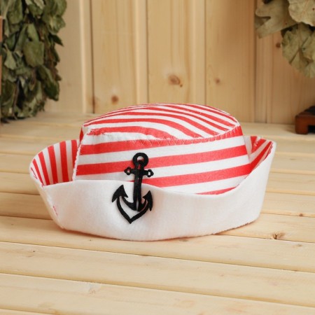 Panam hat for a bath with a print "Red strip"