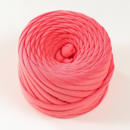 Knitted yarn set No. 4, 3x30 m, width 7-9 mm, 100 g (pink, red, coral)-2
