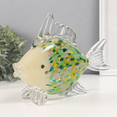 Souvenir glass "Fish in green speck" 8x25x20 cm
