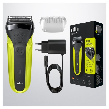 Electric blower Braun 300S, Type 5408, grid, dry shave, 3 heads, batteries/220 V, green-6