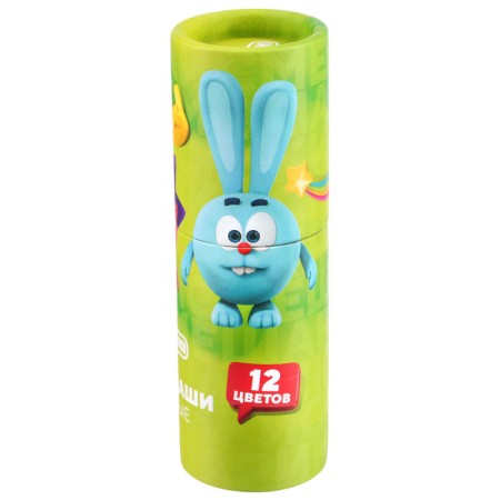 Colored pencils in a tube, 12 colors, trihedral, Smeshariki-2