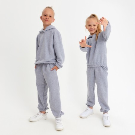 Kids (hoodies, trousers) minku color light gray melange, height 122