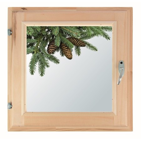 Window, 60 × 60cm, "spruce branch", single -chamber double -glazed window, with a seal
